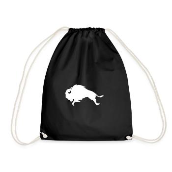 BISON BULL Bufallo - Drawstring Bag - black - Front