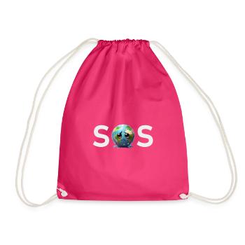 SOS - Weinende traurige Erde Klimawandel - Turnbeutel - Fuchsia - Vorne