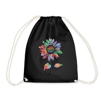 Schwul Lesbisch Regenbogen T-Shirt Geschenkidee - Turnbeutel - Schwarz - Vorne