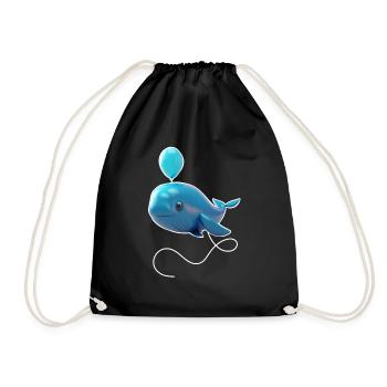 Wal Ballon - Blau - Turnbeutel - Schwarz - Vorne