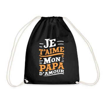 Belle idée cadeau fete des pères anniversaire papa - Sac de sport léger - noir - Devant