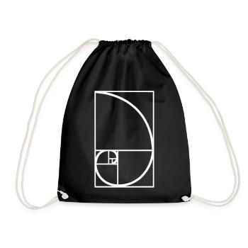 Fibonacci golden ratio type curve - Drawstring Bag - black - Front