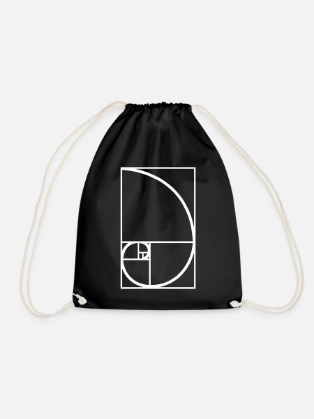 Fibonacci golden ratio type curve - Drawstring Bag - black