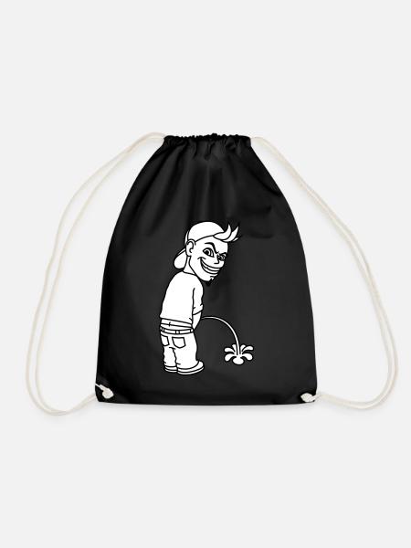 Pee Boy 2c - Drawstring Bag - black