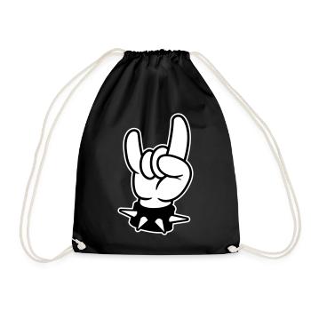 metal hand rock - Turnbeutel - Schwarz - Vorne