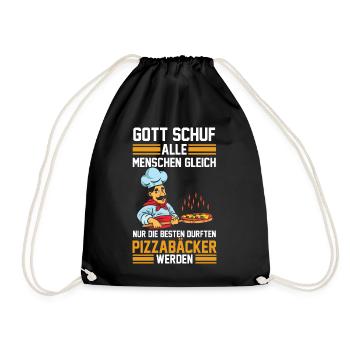 Pizzabäcker Italienisches Restaurant Geschenk - Turnbeutel - Schwarz - Vorne