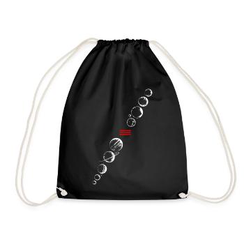 space car lands on mars - Drawstring Bag - black - Front