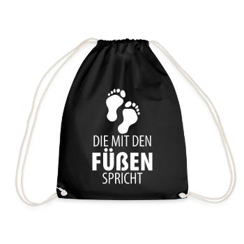 Fußpflege Pediküre Podologe Nagelstudio Geschenk - Turnbeutel - Schwarz - Vorne