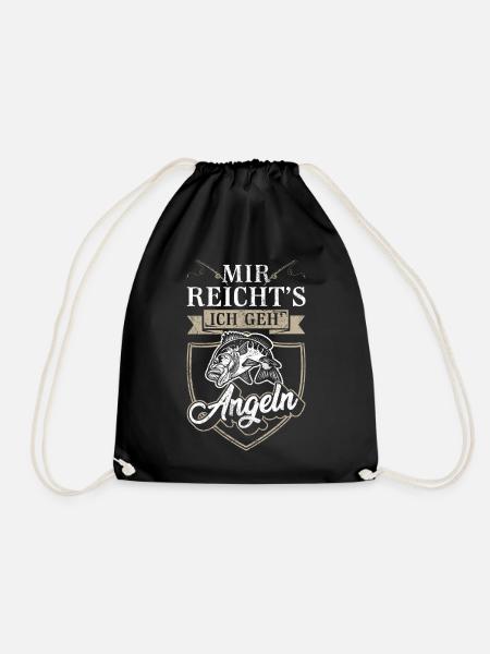 Angler | Mir reichts ich geh Angeln - Turnbeutel - Schwarz