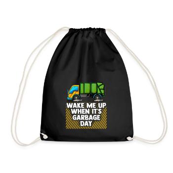 Garbage Truck Garbage Man Disposal Recycling Garbage - Drawstring Bag - black - Front