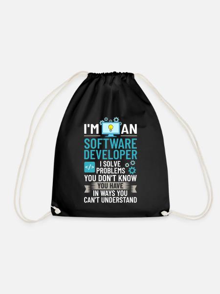 Software Development Software Developer Developer - Drawstring Bag - black