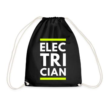 Électricien (deux lignes) - Sac de sport léger - noir - Devant