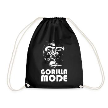 gorilla fashion icon monkey illustration logo icon - Drawstring Bag - black - Front