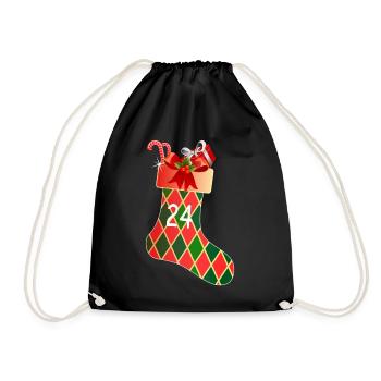 24 décembre Chaussette - Sac de sport léger - noir - Devant