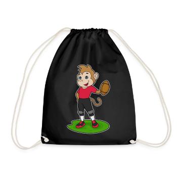Monkey American Football Sports - Drawstring Bag - black - Front