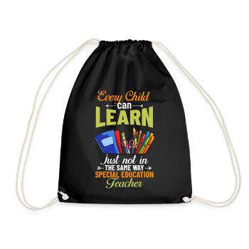 Special education Special education Promoting special needs - Drawstring Bag - black - Front