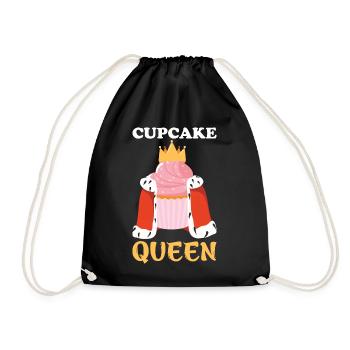 Cupcake Queen – Königin mit Krone Design - Turnbeutel - Schwarz - Vorne
