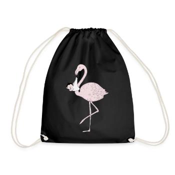 Flamingo amène le bébé au lieu de la cigogne - Sac de sport léger - noir - Devant