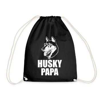 Chien Husky Papa - Sac de sport léger - noir - Devant