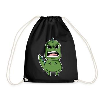 Dino en colère - Sac de sport léger - noir - Devant