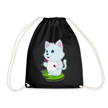 Katze Dart Dartpfeil - Turnbeutel - Schwarz - Vorne
