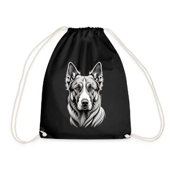 Majestic Beauty: The German Shepherd in White - Drawstring Bag - black - Front