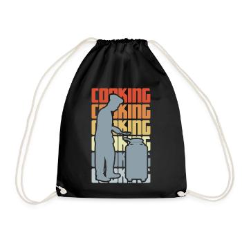 Vintage Cooking - Drawstring Bag - black - Front