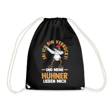 Huhn Hühnerstall Bauernhof Bauer Landwirt Hühner - Turnbeutel - Schwarz - Vorne