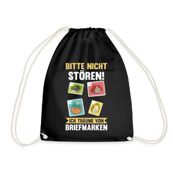 Philatelie Briefmarkensammlung Briefmarkensammler - Turnbeutel - Schwarz - Vorne