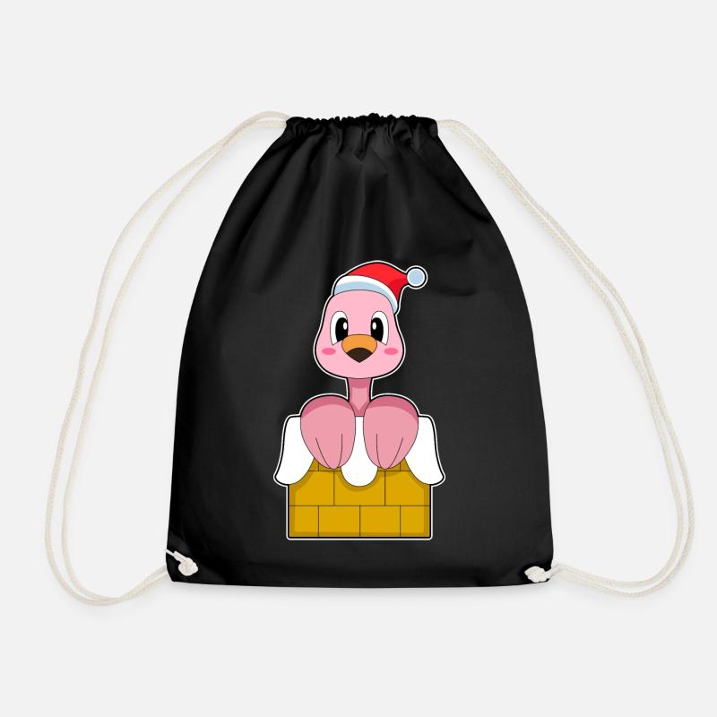 Flamingo Weihnachten Weihnachtsmütze - Turnbeutel - Schwarz