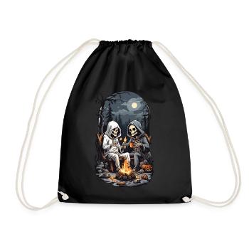 Conception de feu de camp squelette de camping Halloween - Sac de sport léger - noir - Devant