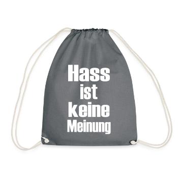 Demonstration Demokratie Hass keine Meinung - Turnbeutel - Grau - Vorne