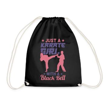 Karate Girl - Drawstring Bag - black - Front