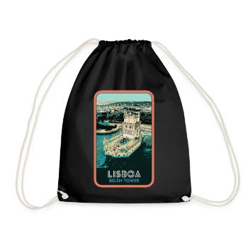 Tour of Belém in Portugal: Marine View - Drawstring Bag - black - Front
