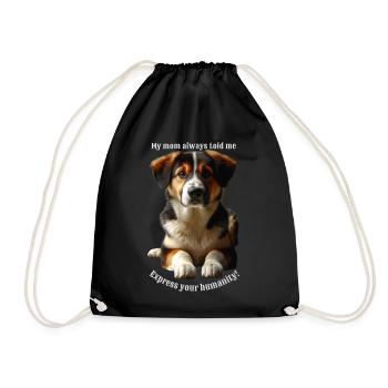 Express your humanity-1 - Drawstring Bag - black - Front