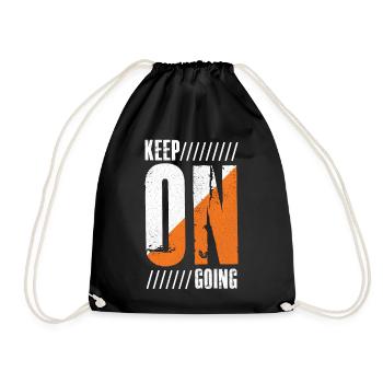 keep on going - Drawstring Bag - black - Front