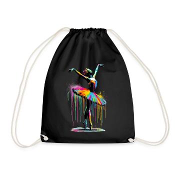 Ballet dancer with tutu - Drawstring Bag - black - Front