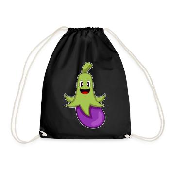 Krake Aubergine - Turnbeutel - Schwarz - Vorne