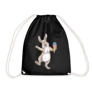 Hase Waffeleis - Turnbeutel - Schwarz - Vorne