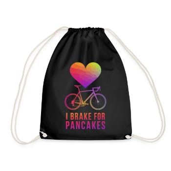 Coeur et vélo avec conception de texte de crêpe - Sac de sport léger - noir - Devant