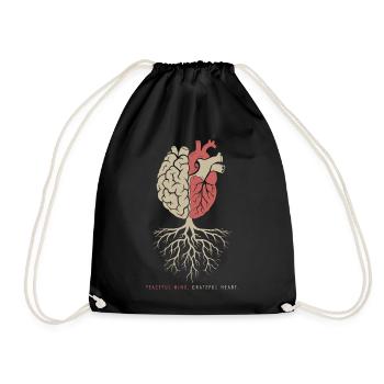 Peaceful Mind Grateful Heart Yoga Meditation - Turnbeutel - Schwarz - Vorne