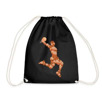 Abstract Basketball Pattern - Drawstring Bag - black - Front