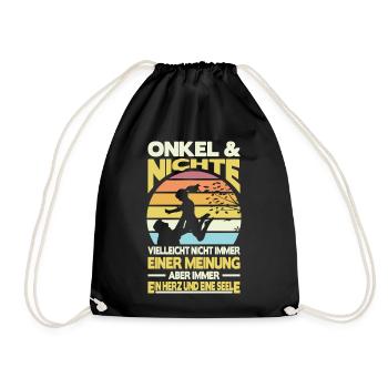 Onkel und Nichte Ein Herz und eine Seele Retro - Turnbeutel - Schwarz - Vorne