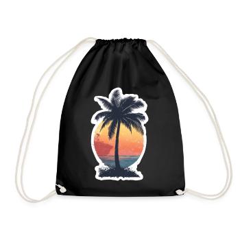 Palm tree - Drawstring Bag - black - Front