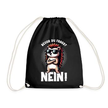 Avant de demander No Hedgehog Mauvaise humeur - Sac de sport léger - noir - Devant