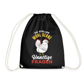 They probably like to ask unnecessary questions - Drawstring Bag - black - Front