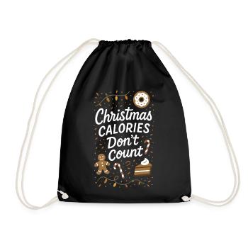 Christmas Calories Don't Count Holiday Humor - Drawstring Bag - black - Front