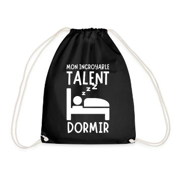 Humour Talent Dormir Sieste Cadeau Dormeur - Sac de sport léger - noir - Devant
