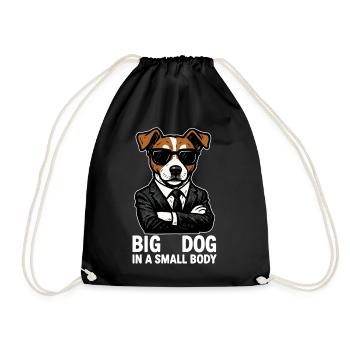 Jack Russell Terrier Anzug Chef Hund Geschenk - Drawstring Bag - black - Front