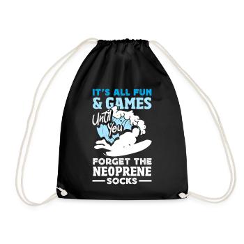Surfing Surfboarder Bodyboarder - Drawstring Bag - black - Front